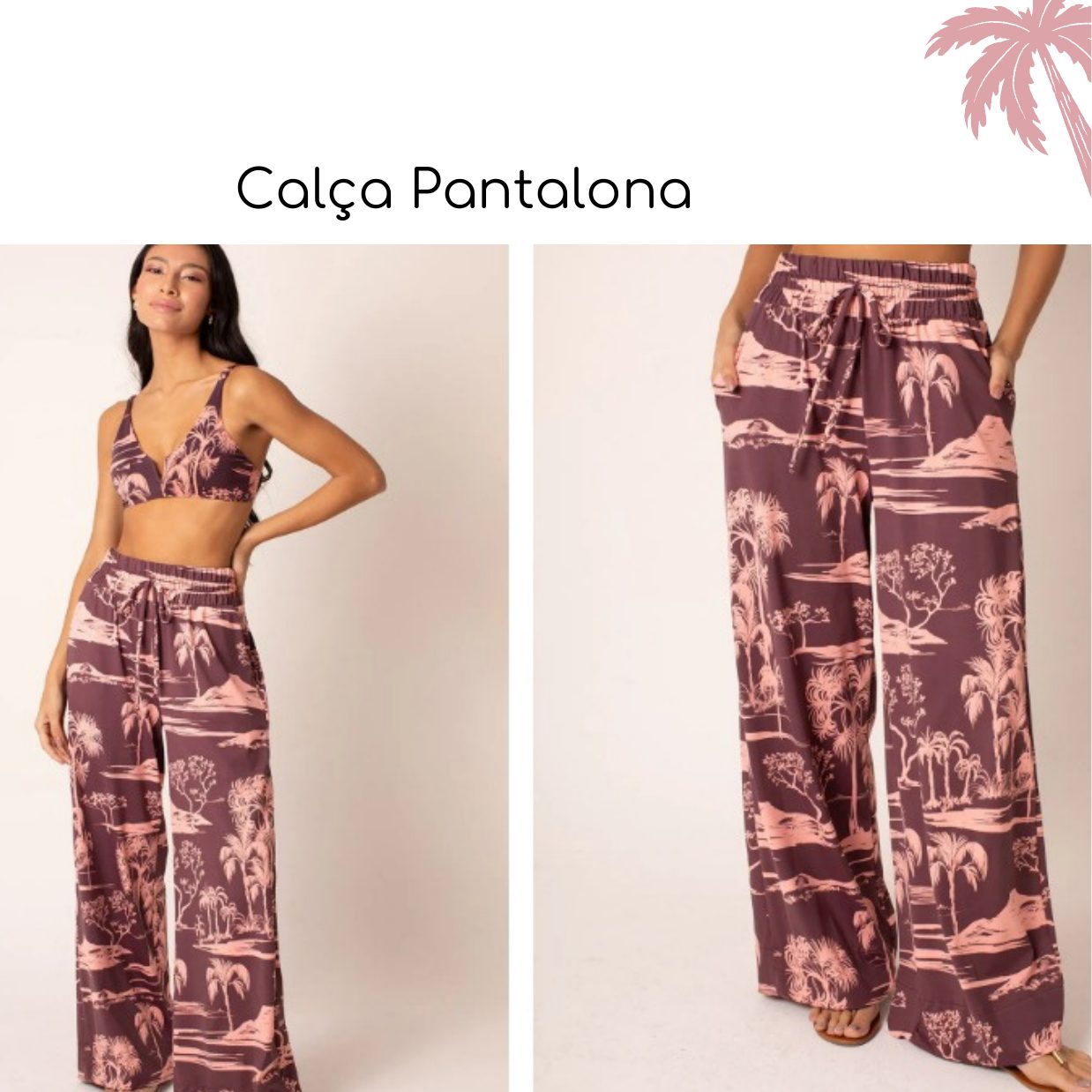 Calça Pantalona — coleção Toile Wine