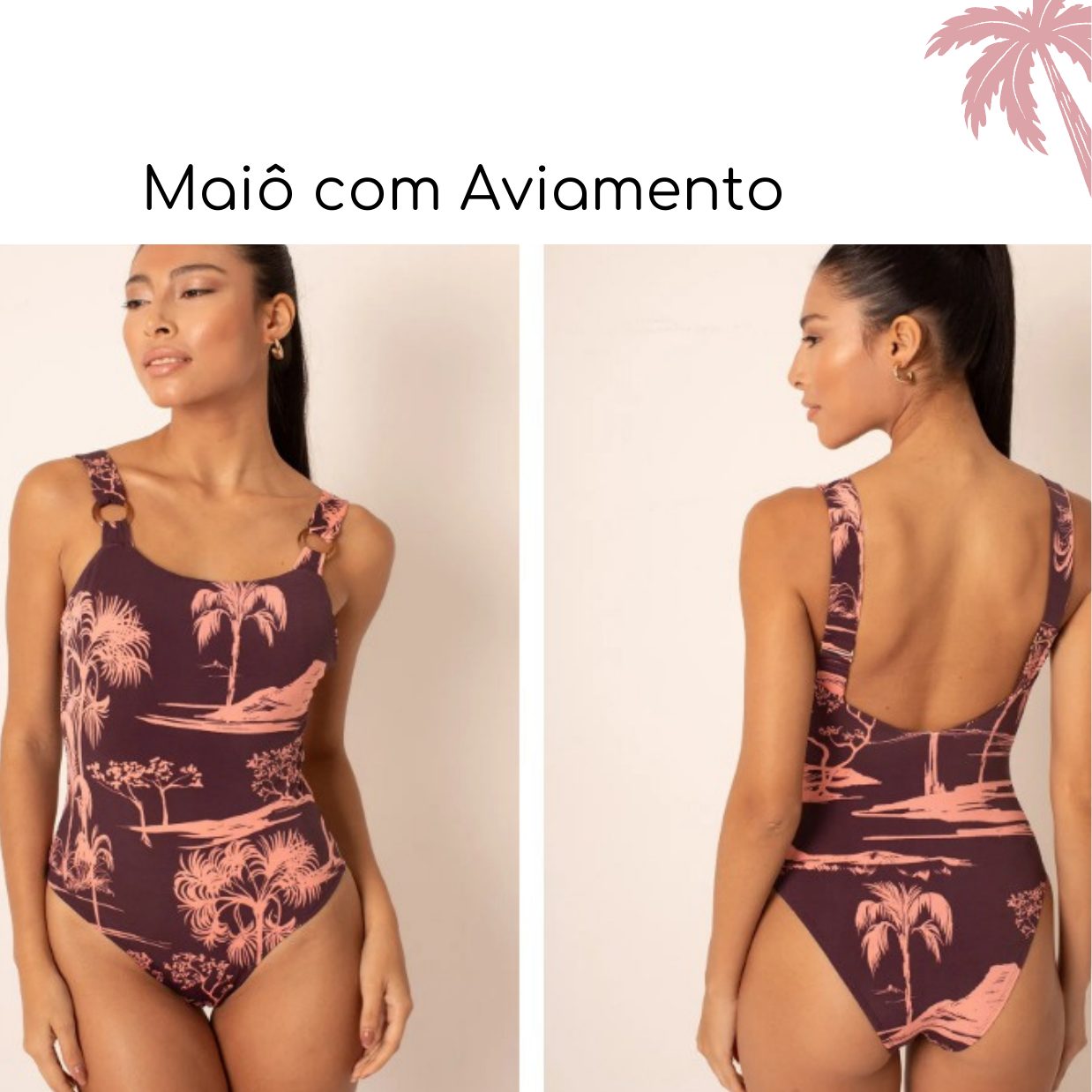 Maiô com Aviamento — coleção Toile Wine