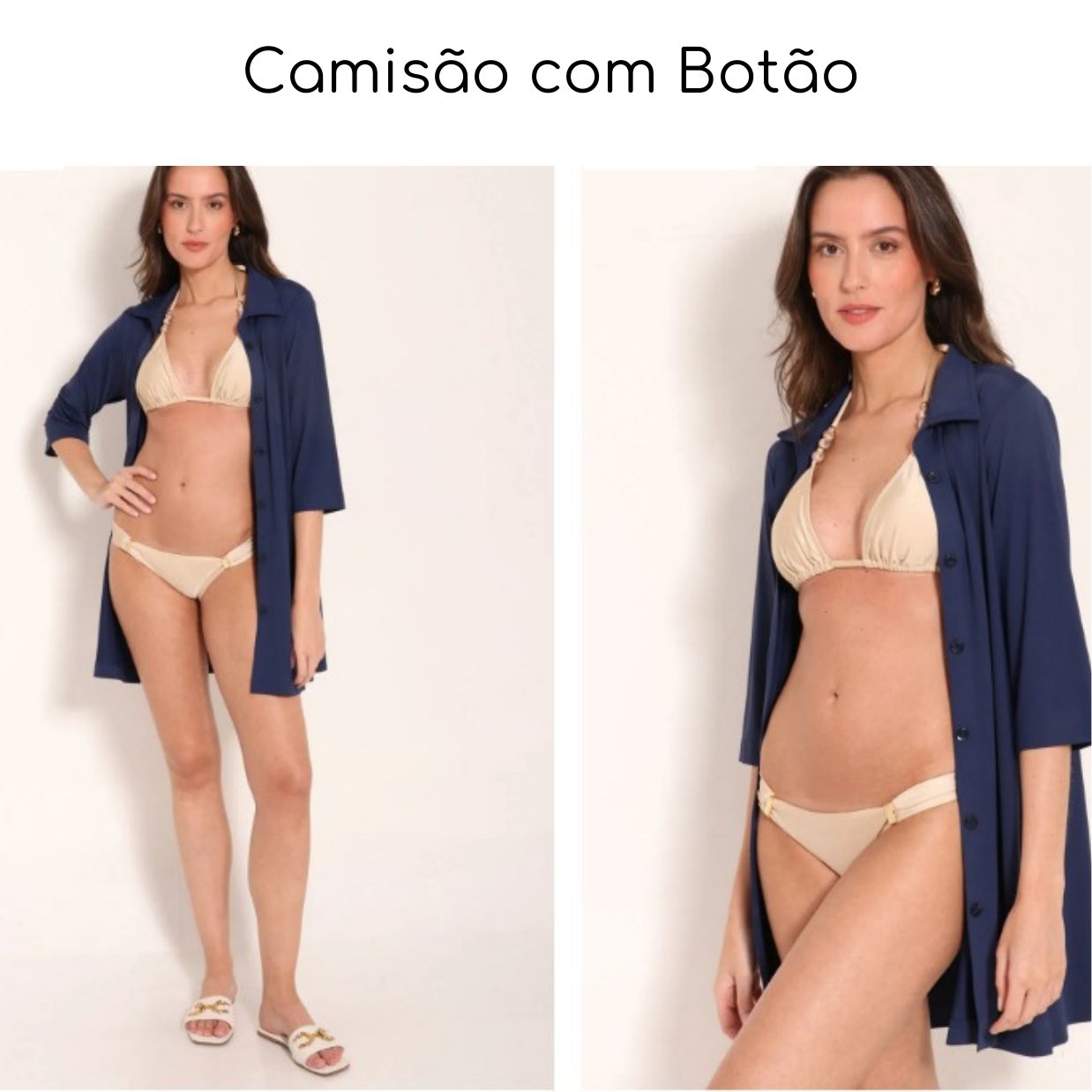 Camisão com Botão 01 — coleção Saídas Lisas
