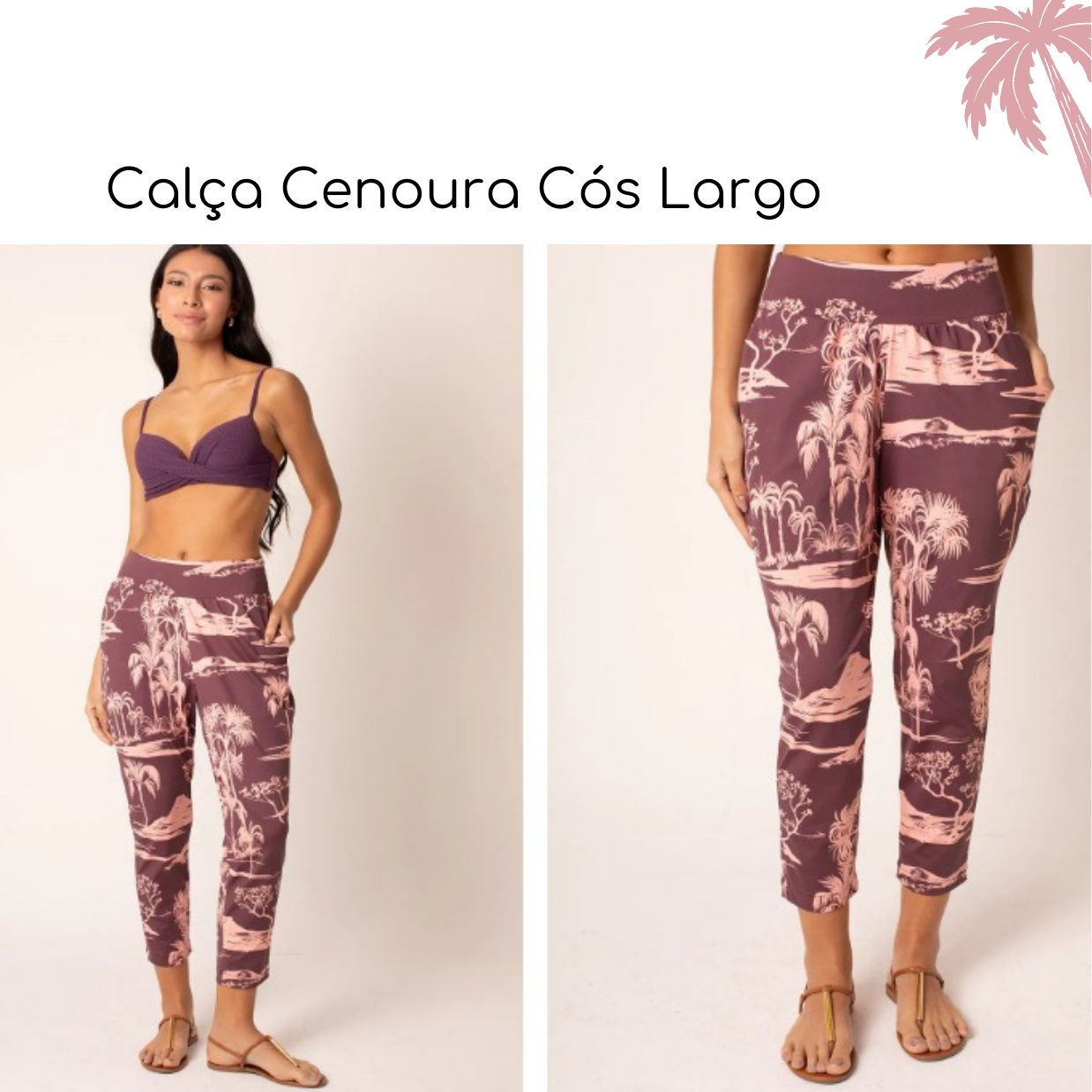 Calça Cenoura Cós Largo — coleção Toile Wine