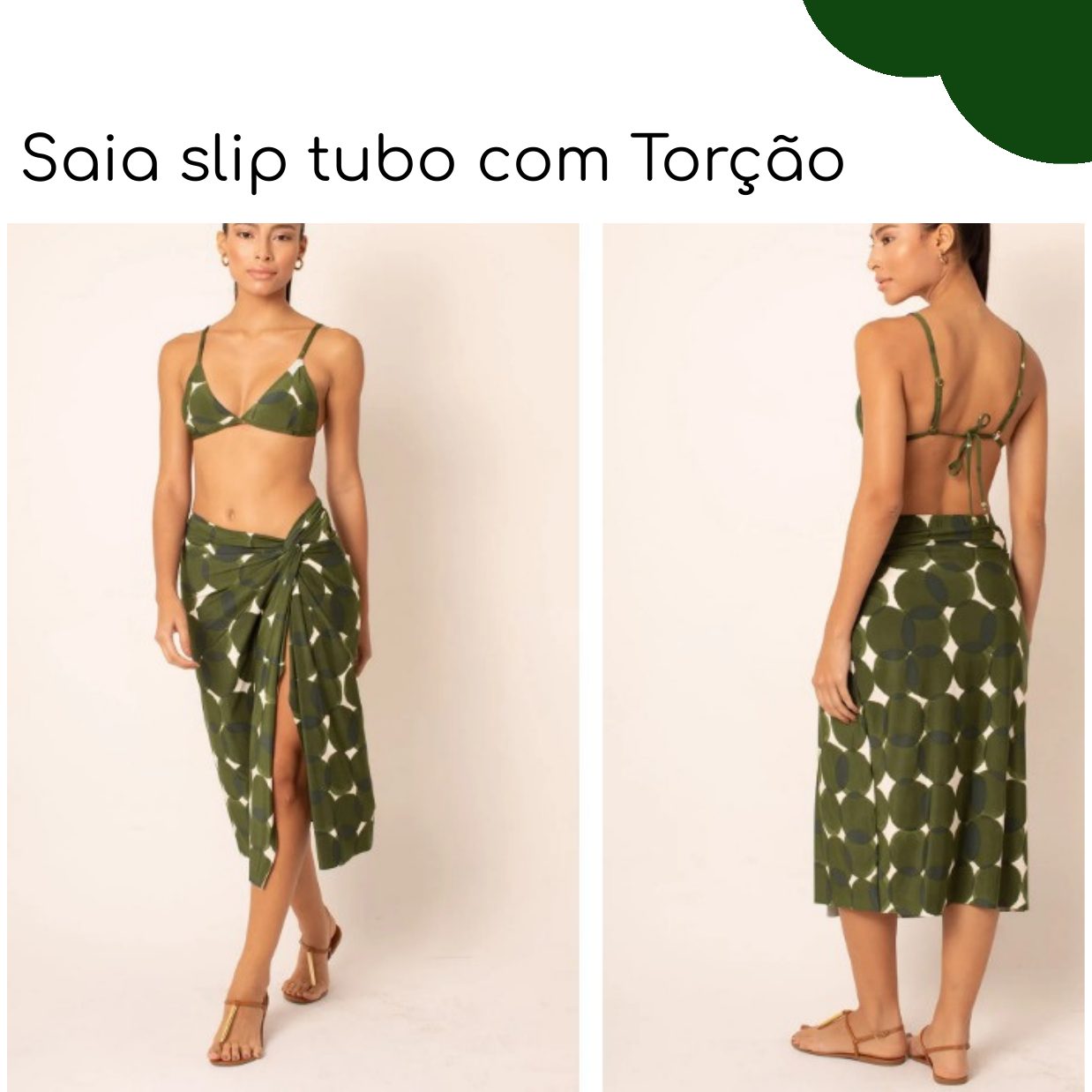 Saia Slip Tubo com Torção — coleção Bubbles