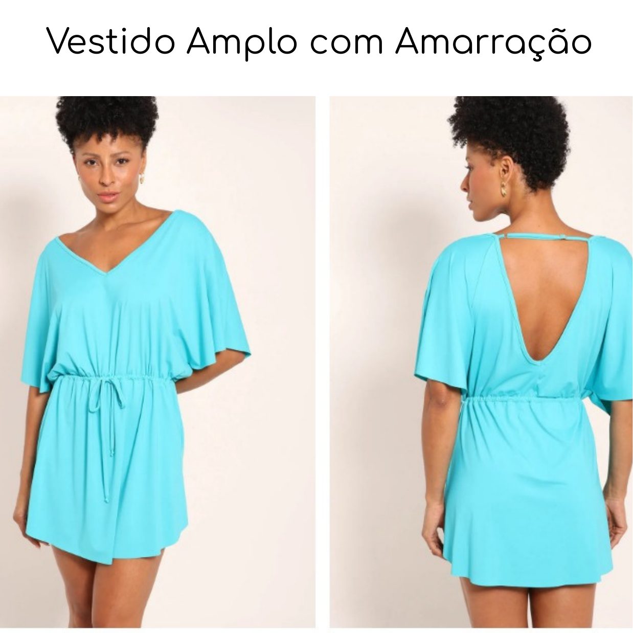 Vestido Amplo com Amarração — coleção Saídas Lisas
