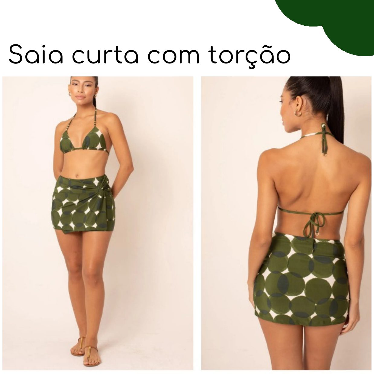 Saia Curta com Torção — coleção Bubbles