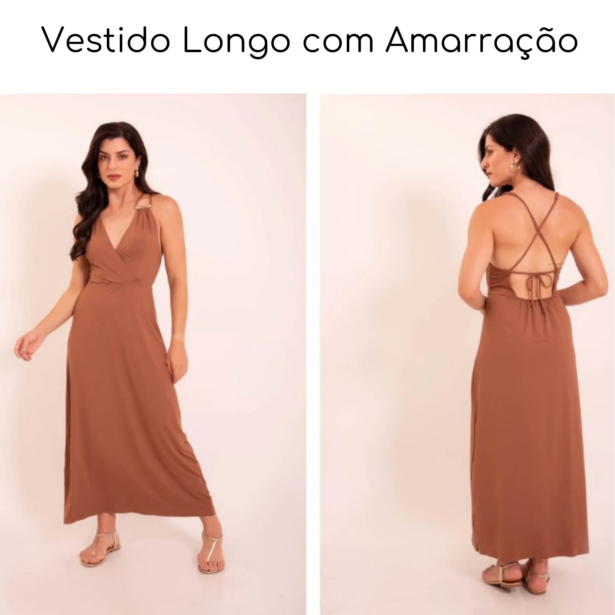 Vestido Longo com Amarração 01 — coleção Saídas Lisas